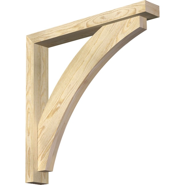 Ekena Millwork Thorton Block Rough Sawn Bracket w/ Offset Brace, Douglas Fir, 4"W x 28"D x 28"H BKT0402X28X28THR05RDF - main